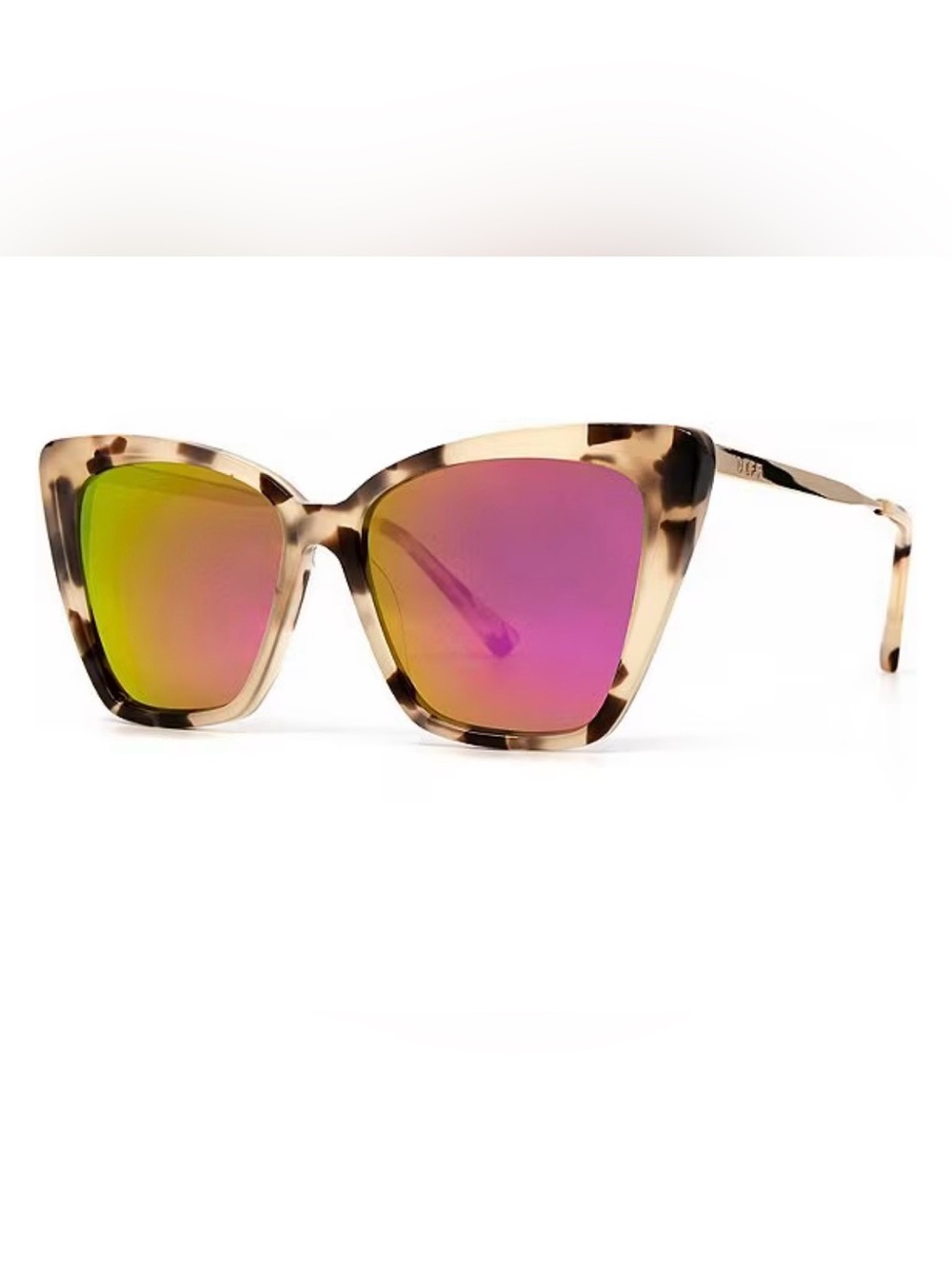 DIFF EYEWEAR Becky II Tortoise Polarized Cat Eye Sunglasses